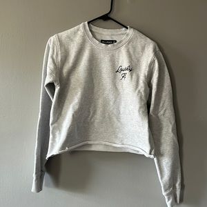 Hell Babes “Lovely as Fuck” size small cropped grey sweatshirt